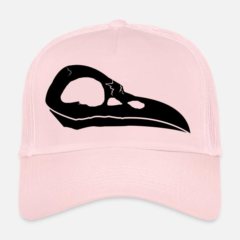 Crâne de corbeau | Crow Skull - Casquette trucker  - rose pâle