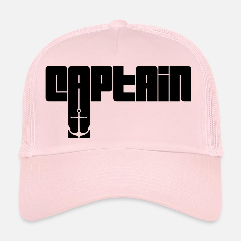 Text Captain Logo Trucker Cap