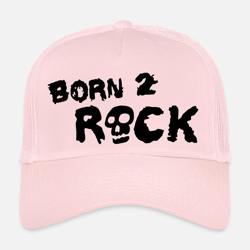 born_2_rock_1c - Casquette trucker  - rose pâle