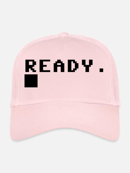 C64 Ready Nerd Computer Retro Gift Idea - Trucker Cap - pale pink - Front