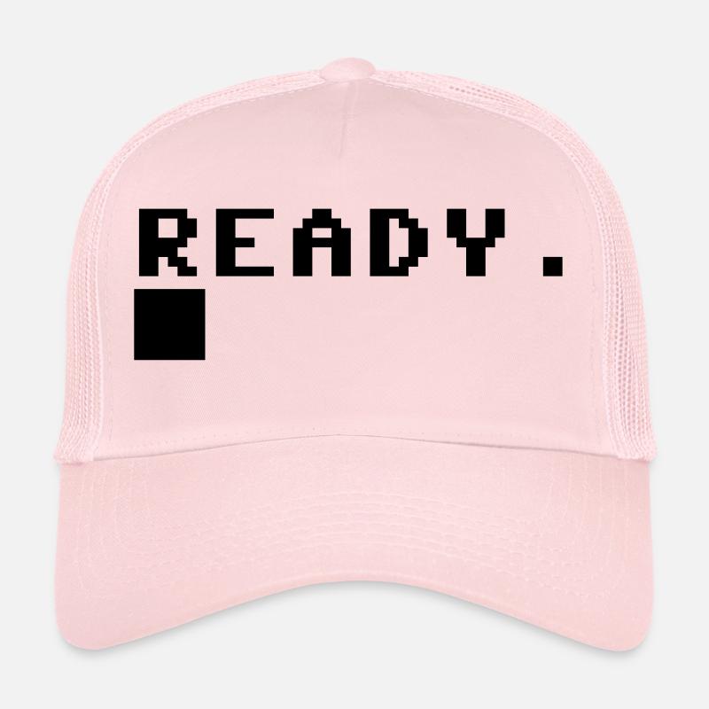 C64 Ready Nerd Computer Retro Geschenk Idee - Trucker Cap - Hellrosa