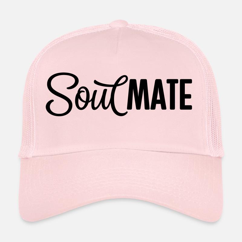 SoulMATE Soulmate Partnerlook Geschenk Spruch - Trucker Cap - Hellrosa