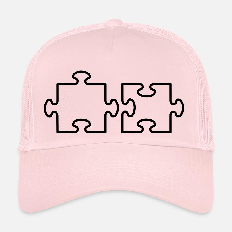2 Puzzle Teile - Trucker Cap - Hellrosa