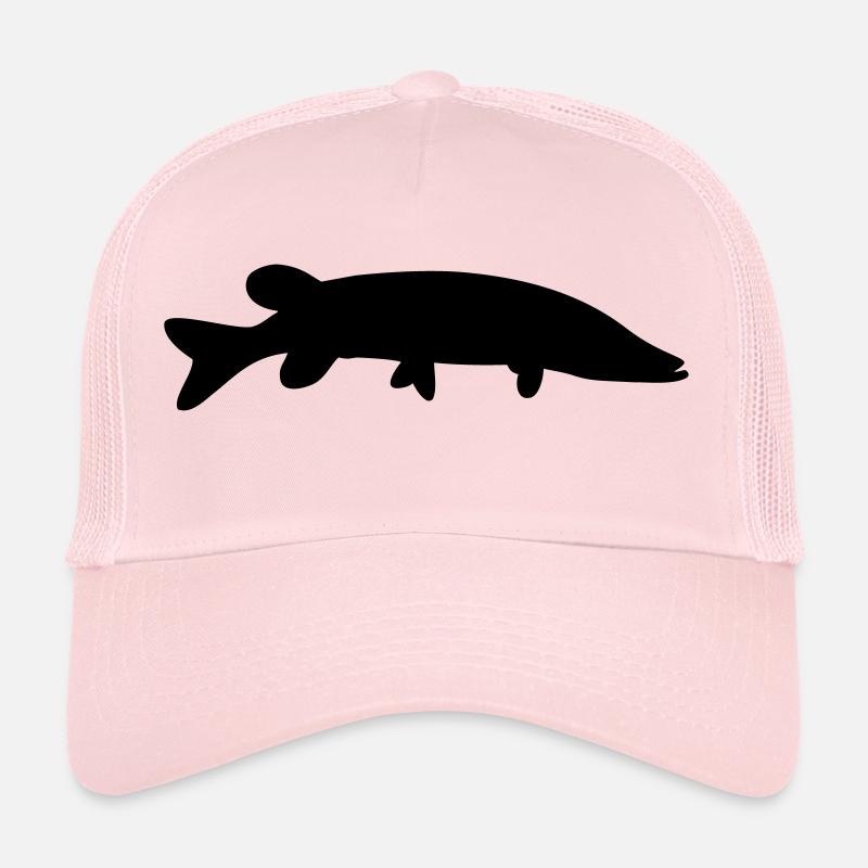 Silhouette de poisson brochet - Casquette trucker  - rose pâle
