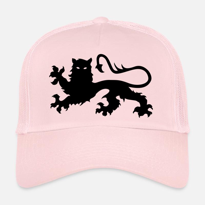 Lion normand león leopardo Löwe leão leone - Casquette trucker  - rose pâle