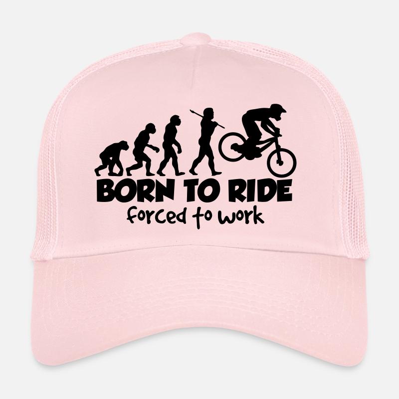 mtb downhill born to ride forced to work Trucker Cap