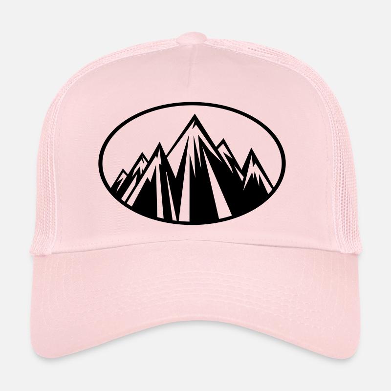 mountains design oval Trucker Cap