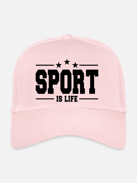 sport is life 1 - Casquette trucker  - rose pâle - Devant