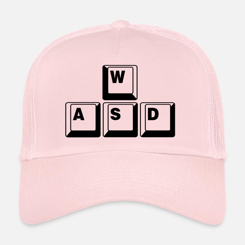 WASD Game Control Key combo - Trucker Cap - pale pink