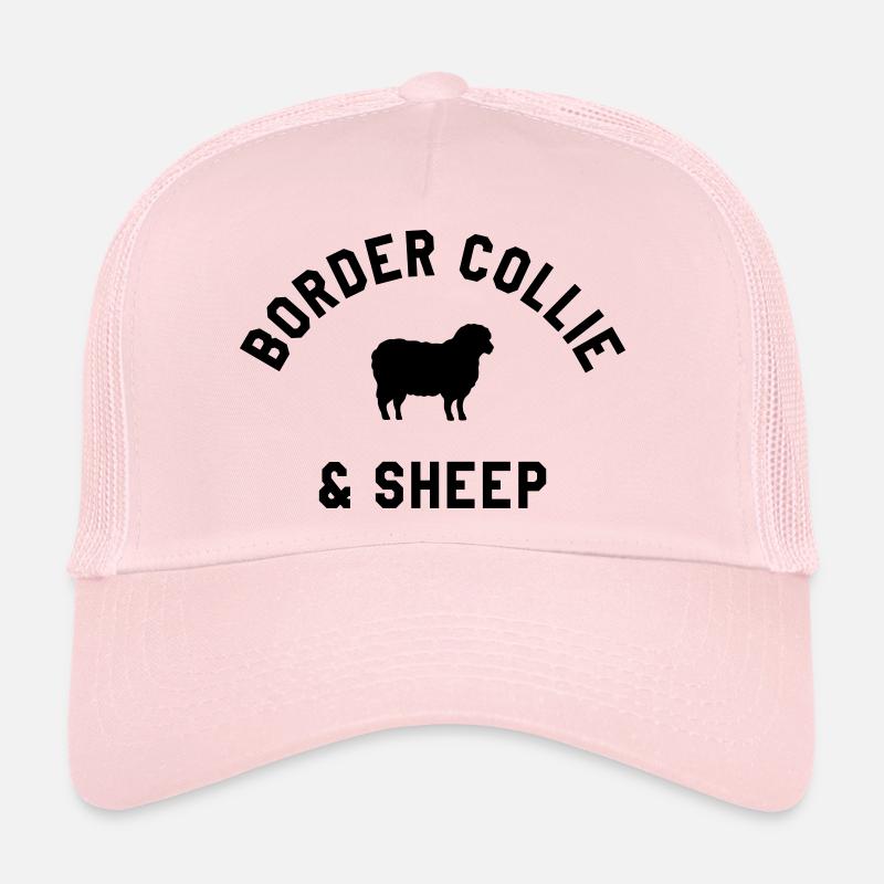 border collie and sheep - Casquette trucker  - rose pâle