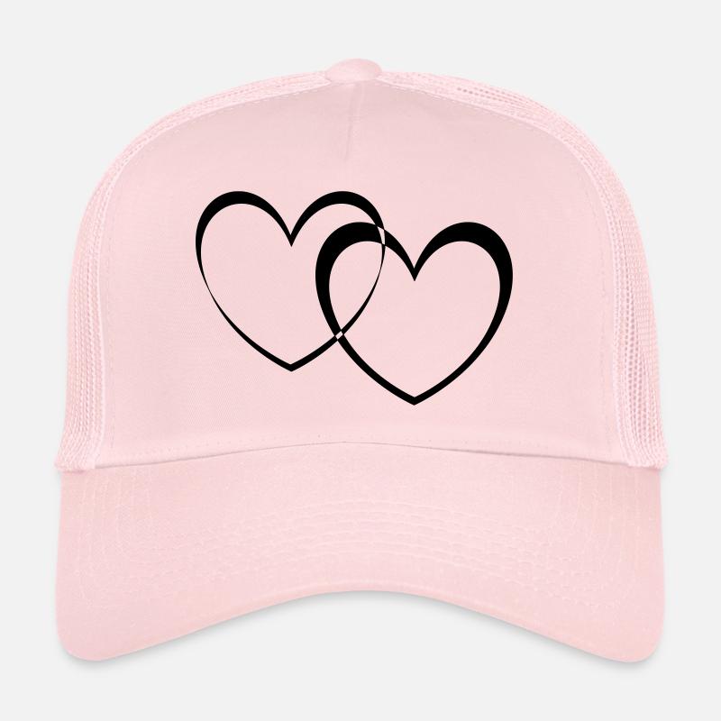 double hearts - Trucker Cap - pale pink