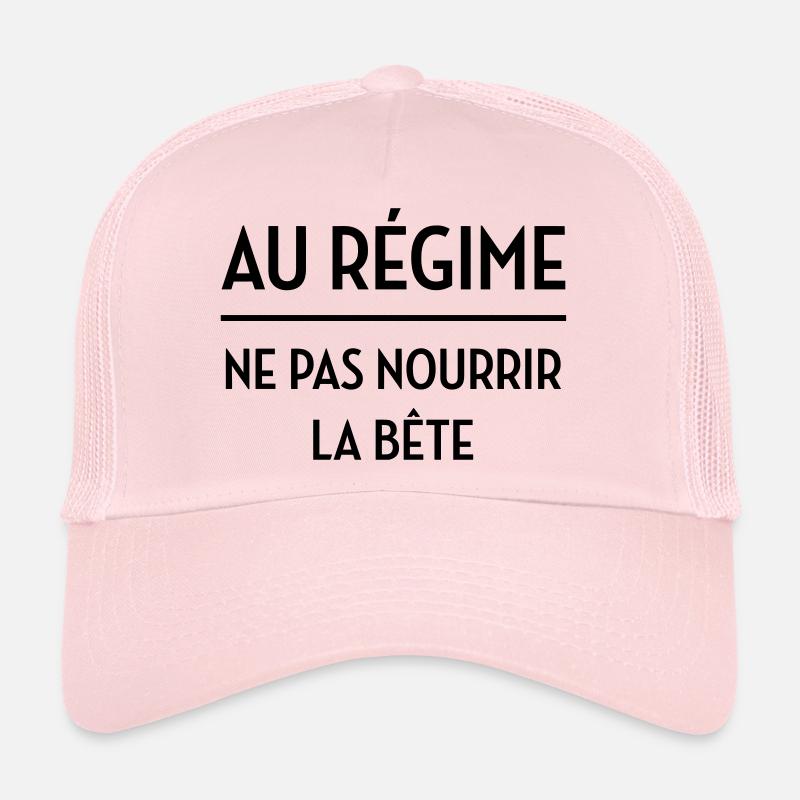 Régime - Diète - Gros - Grosse - Humour - Marrant - Casquette trucker  - rose pâle
