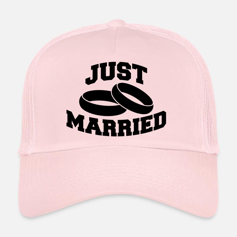 Just Married Rings Logo Design Casquette trucker 
