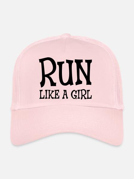 Run Like A Girl - Trucker Cap - pale pink - Front