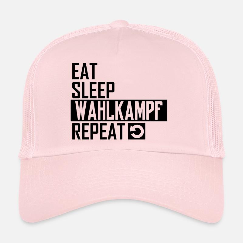 eat sleep wahlkampf repeat - Trucker Cap - Hellrosa