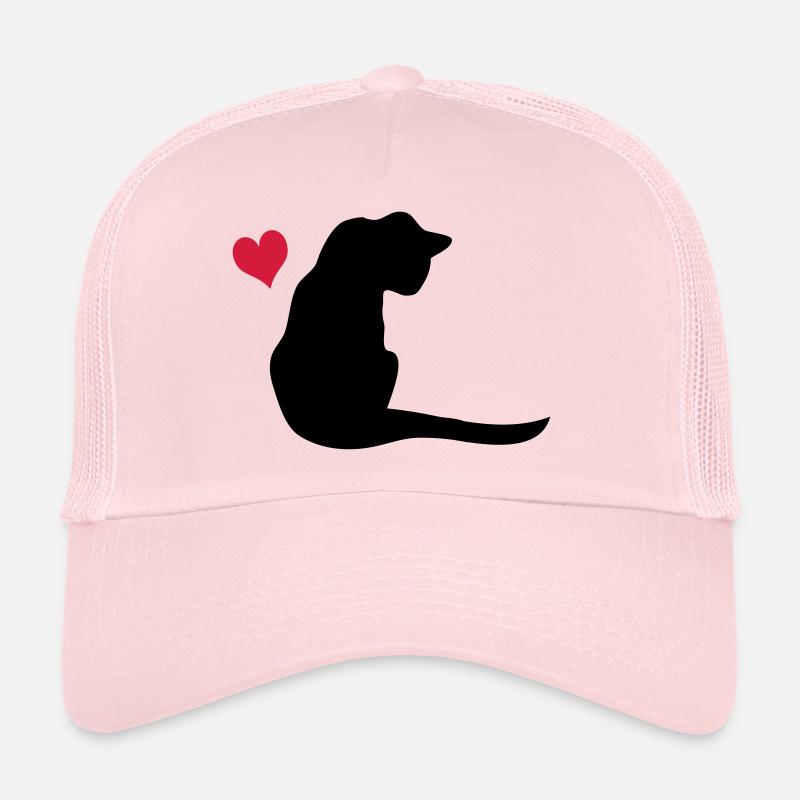 Chat - Casquette trucker  - rose pâle