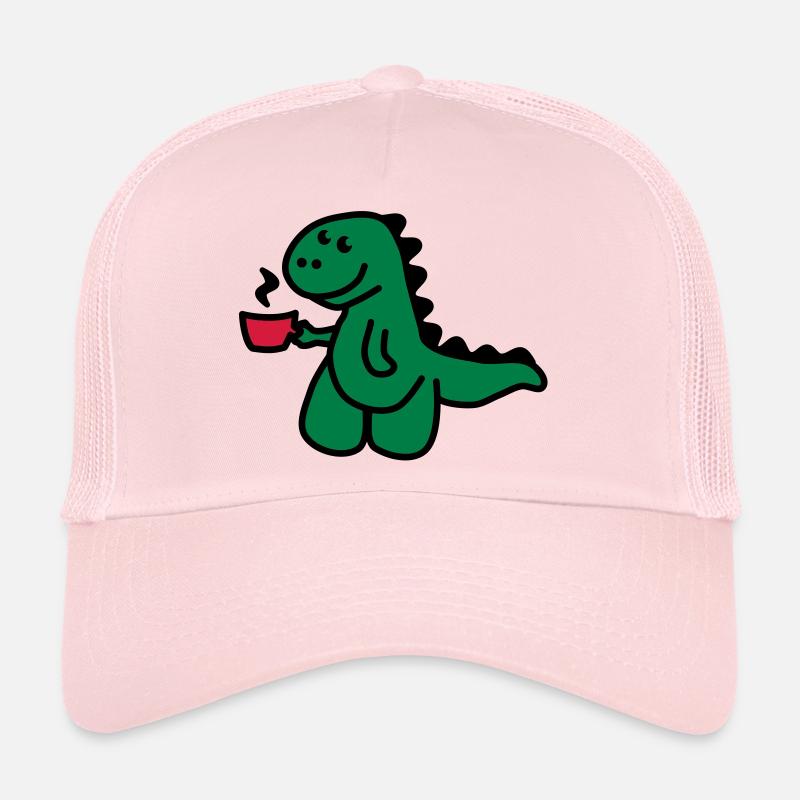 T-Rex liebt seinen Kaffee - Trucker Cap - Hellrosa