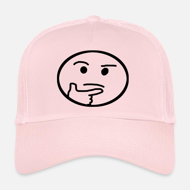 , Emoji, Thoughtful - Trucker Cap - pale pink