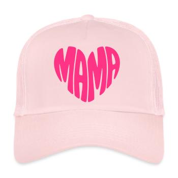 Mama Herz Form Mutter Herzform Muttertag Geschenk - Trucker Cap - Hellrosa - Vorne