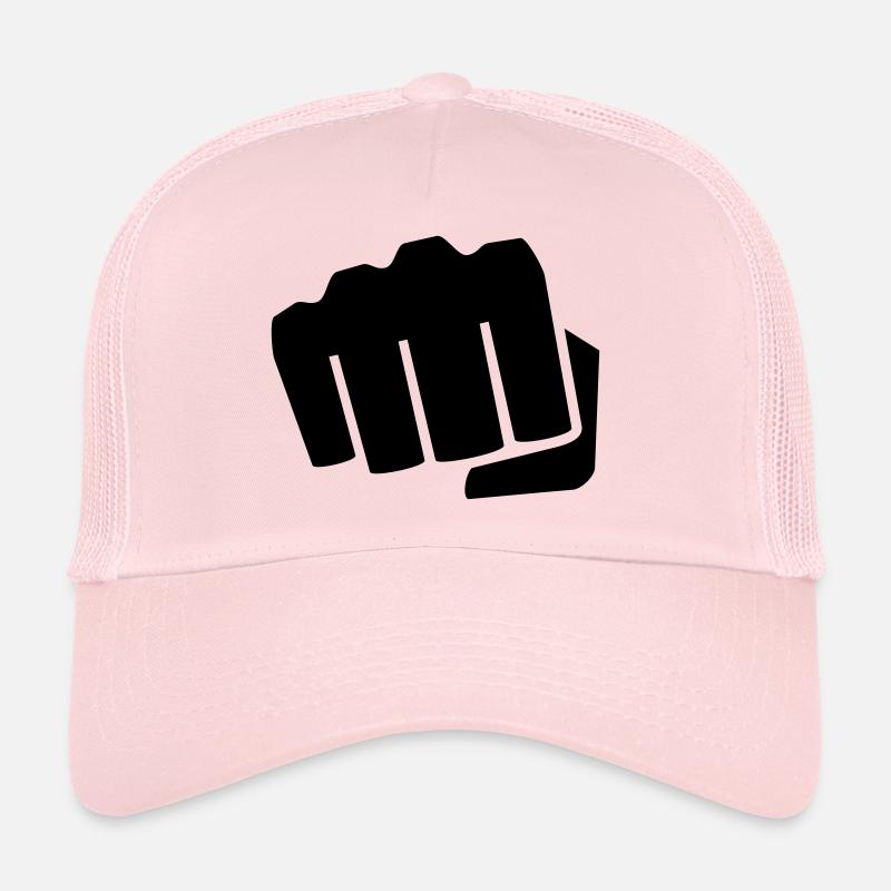 Faust Geschenk Idee dagegen Symbol Hand - Trucker Cap - Hellrosa