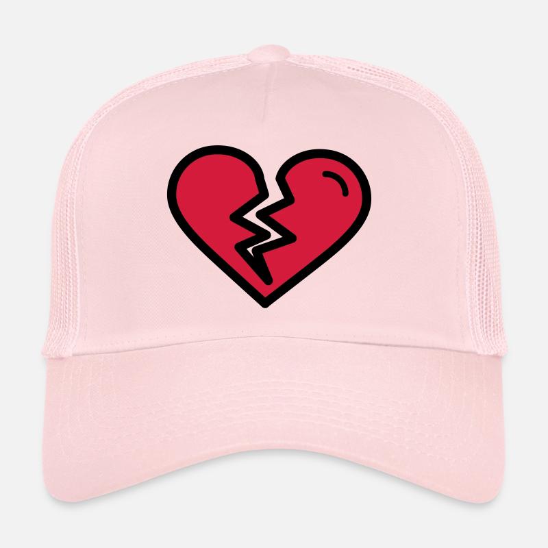 Gebrochenes Herz, Herzschmerzunglücklich verliebt - Trucker Cap - Hellrosa