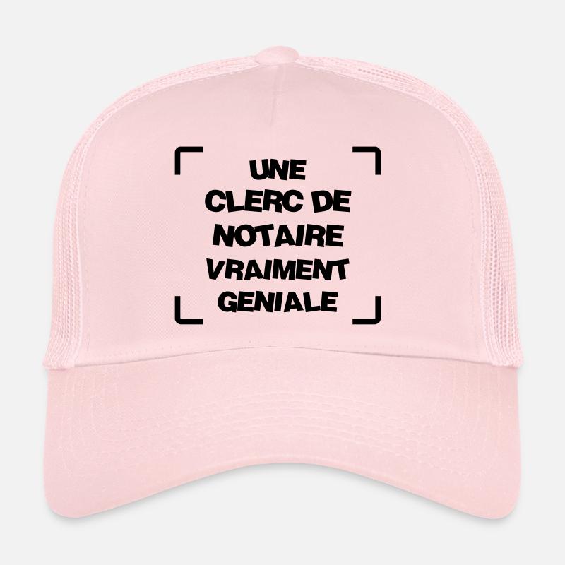 Clerc de notaire / Notaire / Justice / Droit - Casquette trucker  - rose pâle