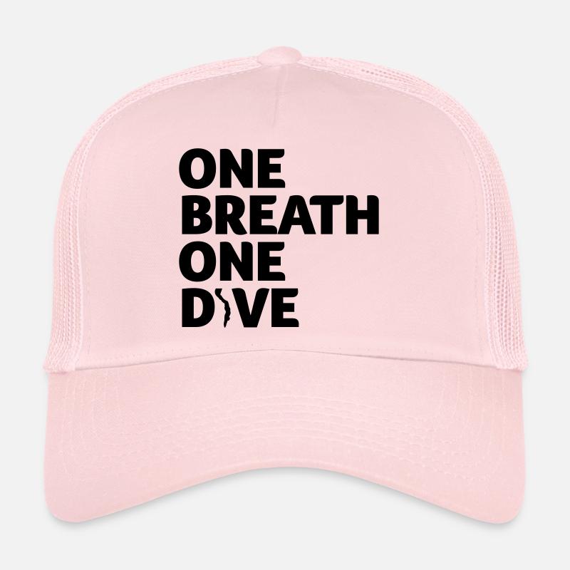 One Breath One Dive IV Apnoetaucher Freediving - Trucker Cap - Hellrosa