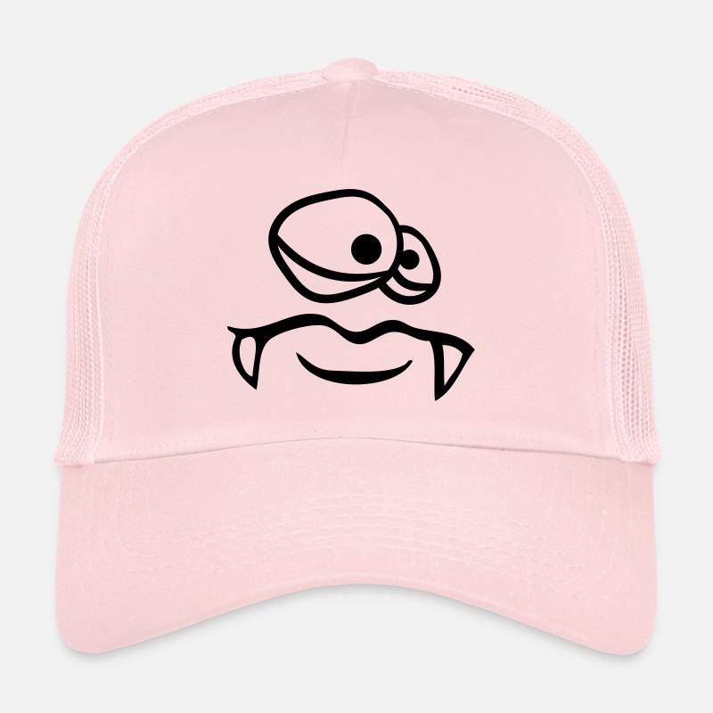 gesicht kopf monster lustig boese gefaehrlich clip - Trucker Cap - Hellrosa