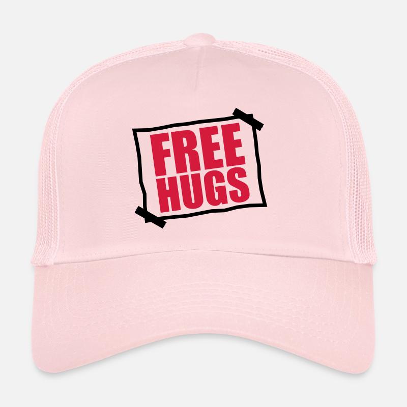 paper pasted note notices free hugs free Trucker Cap