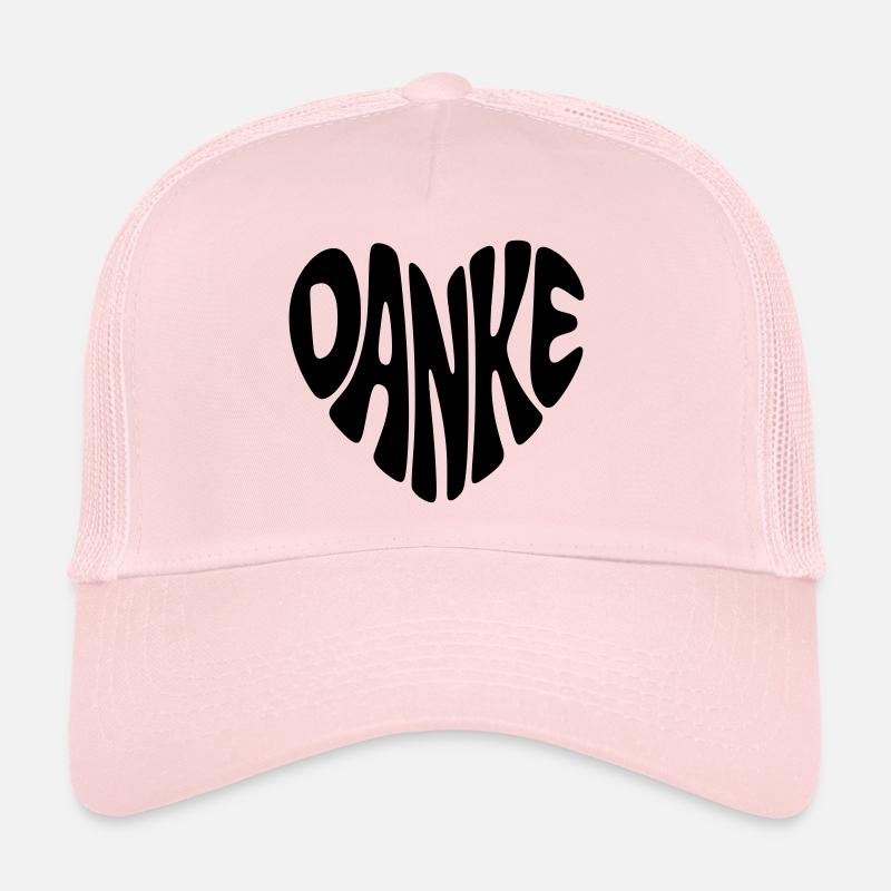 Danke - Herzform - Herz Form - Danke sagen - Trucker Cap - Hellrosa
