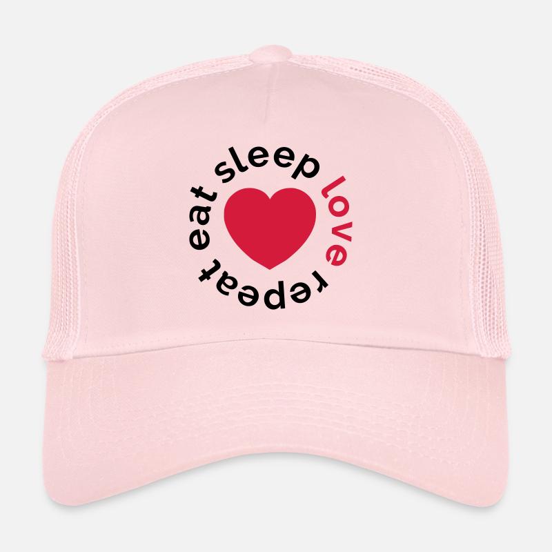 eat sleep love repeat - Trucker Cap - pale pink