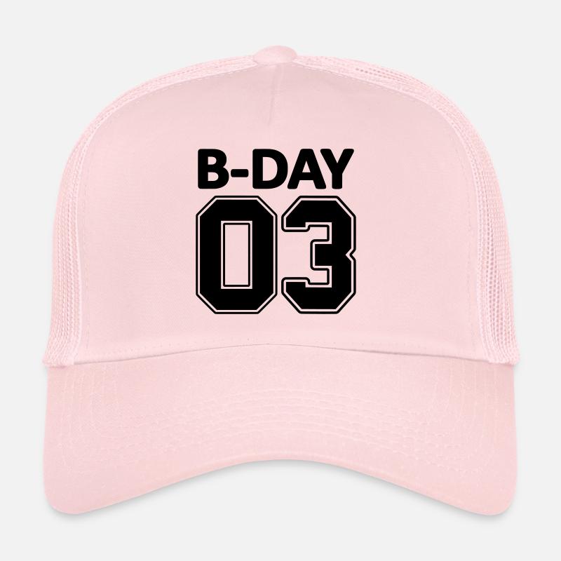 3rd Birthday Bday 03 number numbers number jersey - Trucker Cap - pale pink