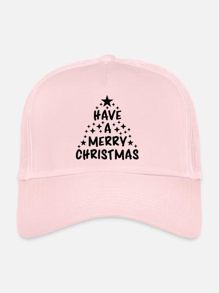 sapin étoiles design cool avoir un joyeux c - Casquette trucker  - rose pâle - Devant