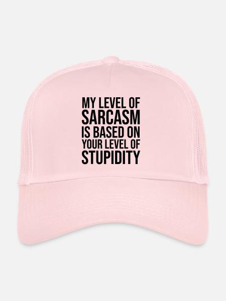 Mon niveau de sarcasme - Casquette trucker  - rose pâle - Devant