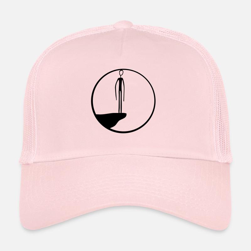 rund klippe mond kreis nacht schwarzer alien mann - Trucker Cap - Hellrosa