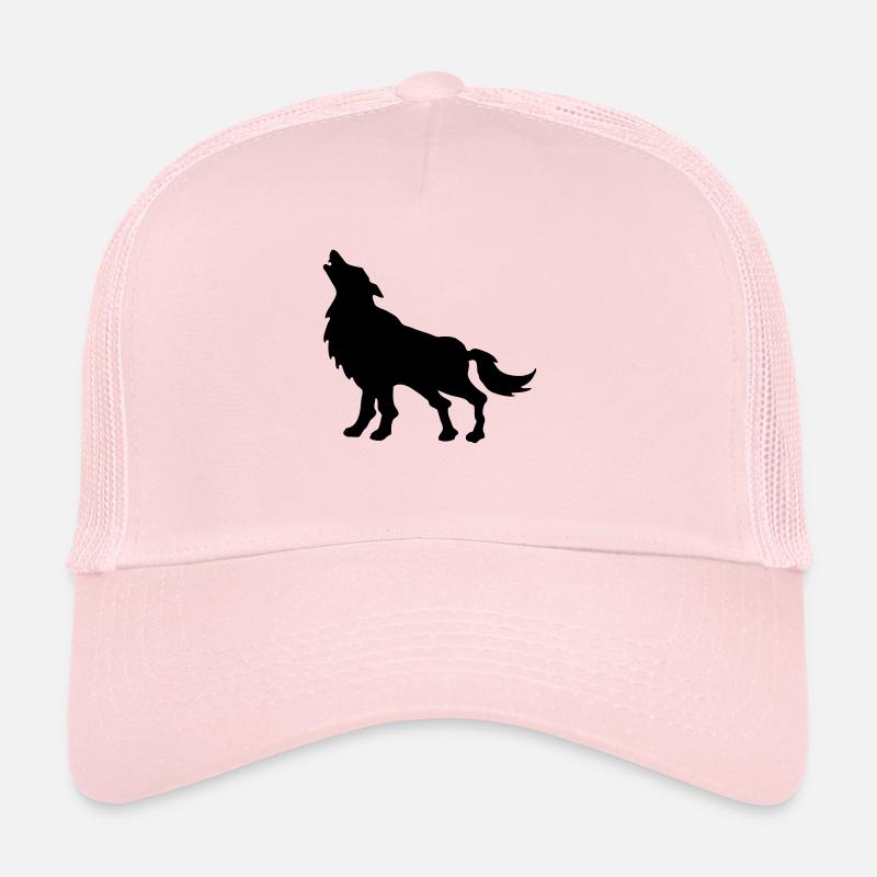 loup - Casquette trucker  - rose pâle