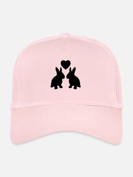 hase_verliebt_f1 - Trucker Cap - pale pink - Front