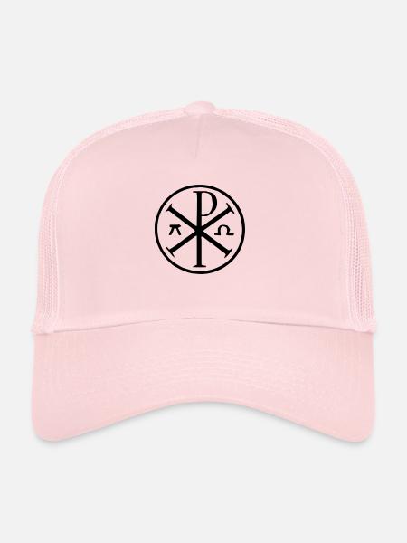 alpha omega - Casquette trucker  - rose pâle - Devant