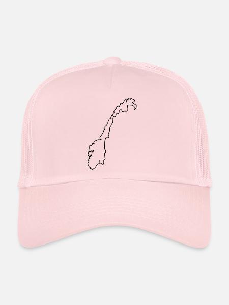 norway map silhouette - Trucker Cap - Hellrosa - Vorne
