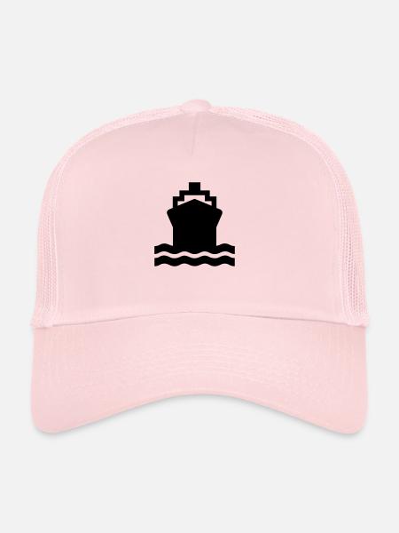 ship,container ship,tank ship,shipowner,panamax, - Trucker Cap - pale pink - Front