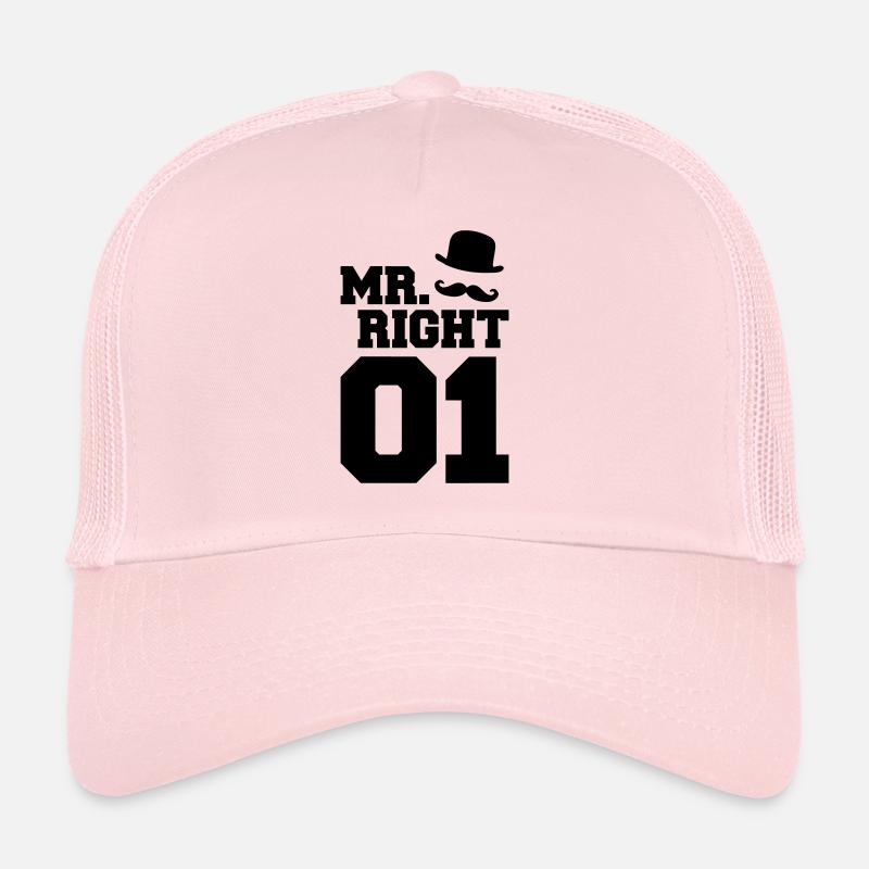 Mr. Right T-Shirt Geschenk Idee Lustig Sprüche Trucker Cap
