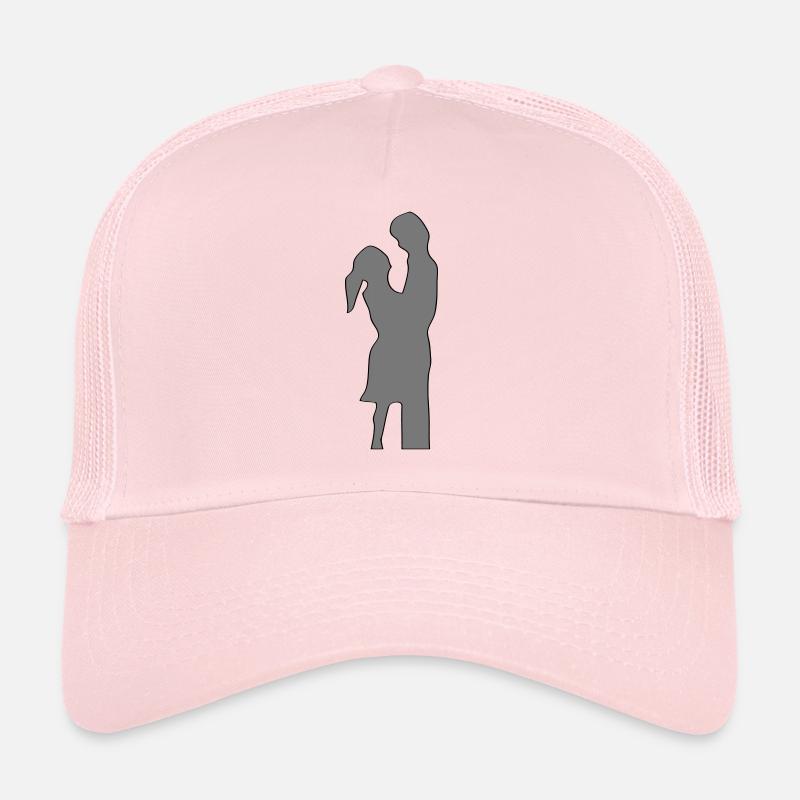 Dear Couple Silhouette Valentine's Day Gift Idea - Trucker Cap - pale pink