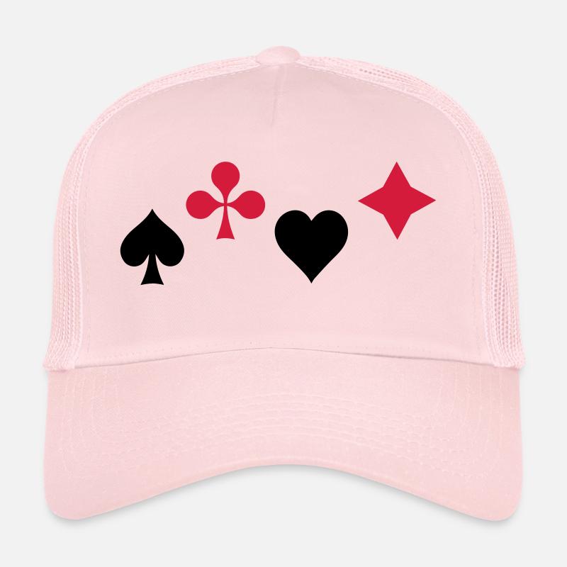 Pik Ass Herz Poker Blackjack Symbol Karten Kasino Trucker Cap
