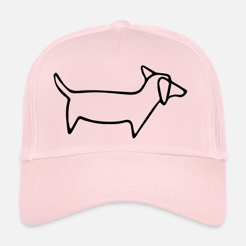 Dackel Minimalismus Zeichnung - Trucker Cap - Hellrosa