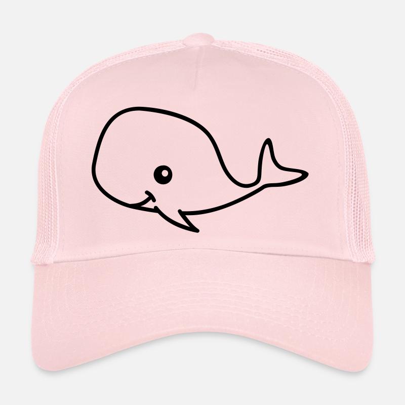 Baleine drôle - Casquette trucker - rose pâle
