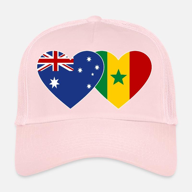 Australien Senegal Flagge Herz Trucker Cap
