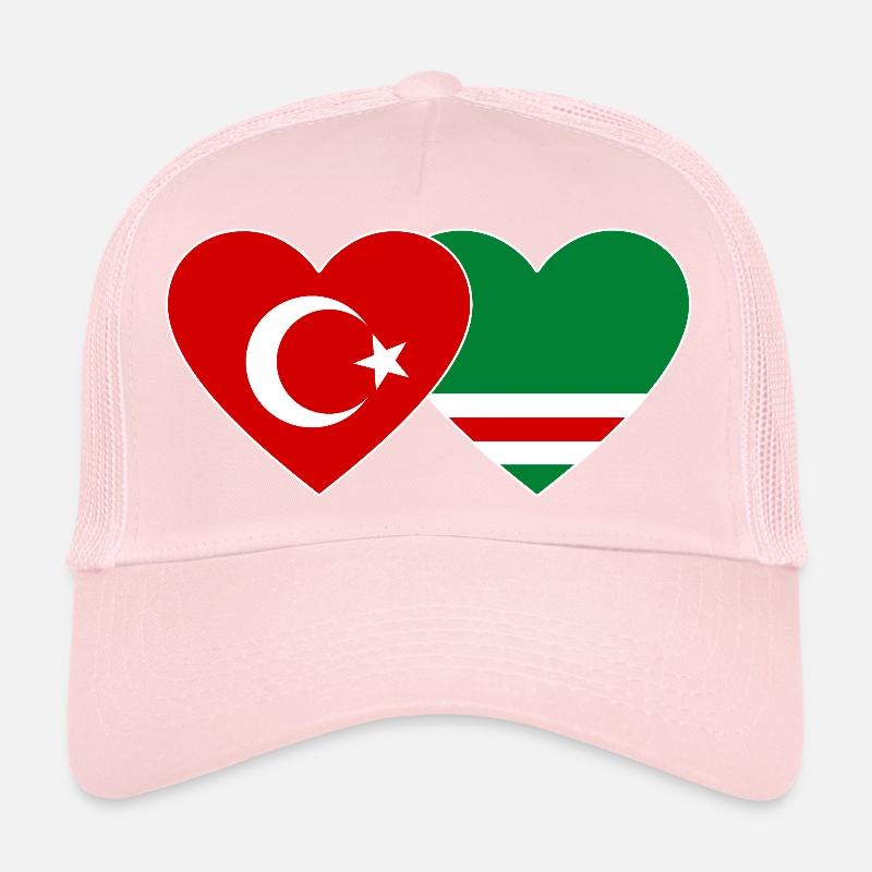 Turkey Chechnya Flag Heart Trucker Cap