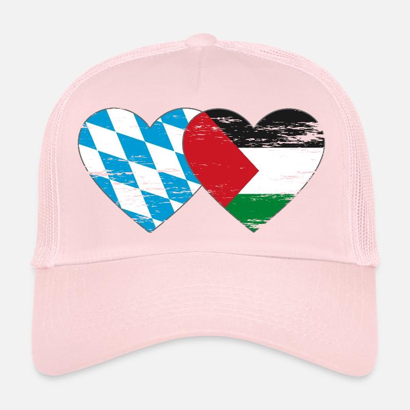 Bavière, Palestine, Drapeau, Coeur Casquette trucker 