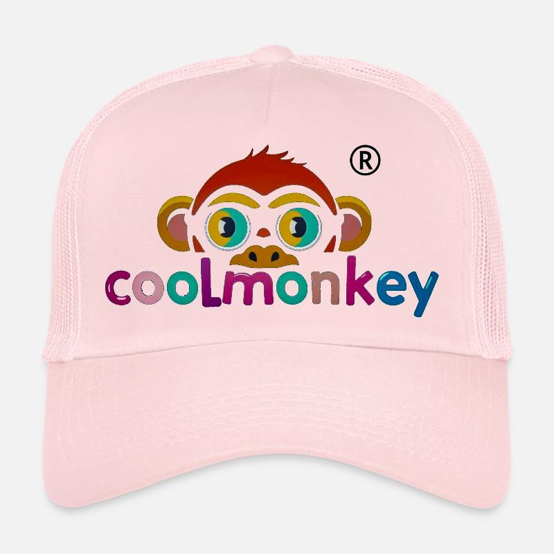 Colorful Monkey Logo Playful Trucker Cap