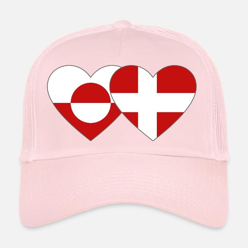 Drapeau du Groenland Danemark Cœur Casquette trucker 